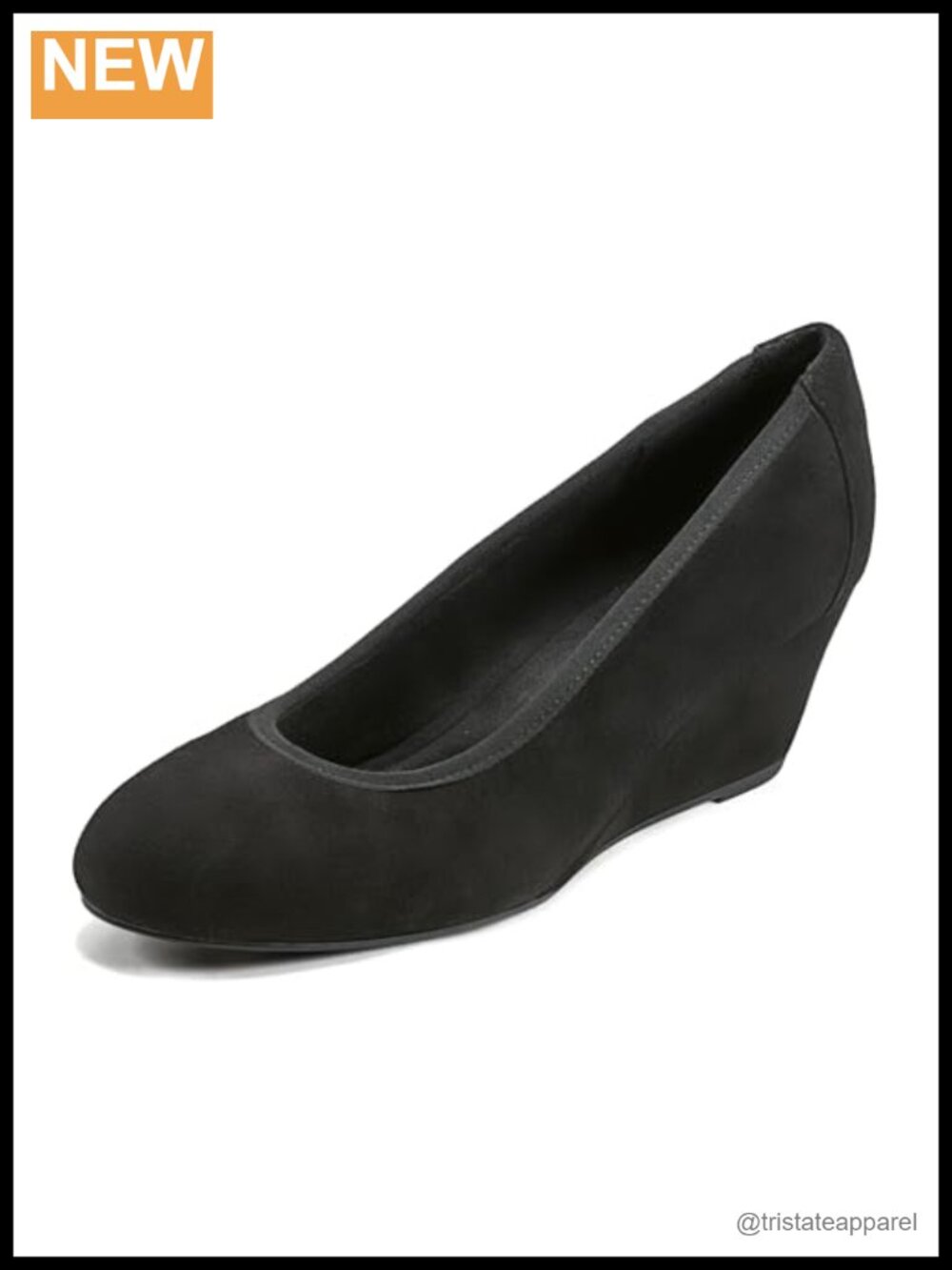 Rockport Rita Suede Wedge Pump Almond Toe Cushioned Arch Support